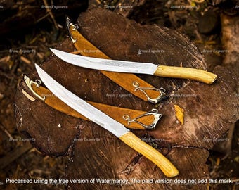 Handmade Legolas Greenleaf Sword Duo – Elven Prop Replica with Wall Mount