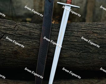 Hand Forged High Carbon Steel Templar Sword: Medieval Knight Replica