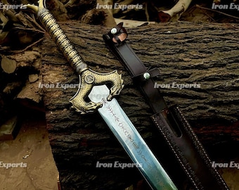 Espada de la Mujer Maravilla hecha a mano | Réplica de templario medieval vikingo de acero inoxidable | Cumpleaños, Navidad y regalo para él