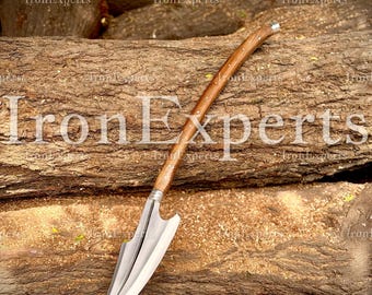 Handmade Viking Ax Bearded Ax Forged Carbon Steel Rosewood Handle Leather Sheath