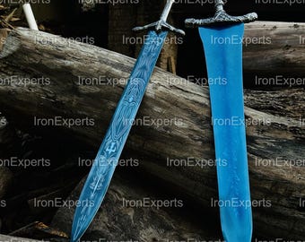 Handmade Fantasy Moonlight Greatsword Inspired Prop – 44” Decorative Collectible – Dark Moon Cosplay Display Piece – Unique Gift for Him