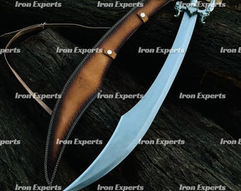 Hand Forged Scimitar Cutlass: Decorative Ottoman Sword, Carbon Steel Blade