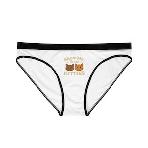 Funny Cat Women&#39;s Underwear, Cute Lingerie, Novelty Panties, Gifts for Cat Lovers, Valentine&#39;s Day Undergarment, Show Me Your Kitties