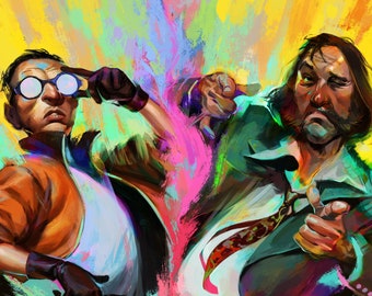 Disco Elysium Print, Colorful Fan Art Poster