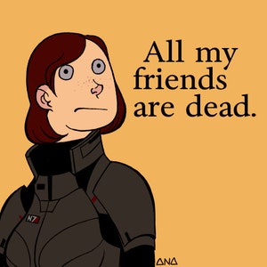 Mass Effect Tous mes amis sont morts Sticker