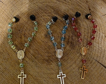 Rosary style hat pins