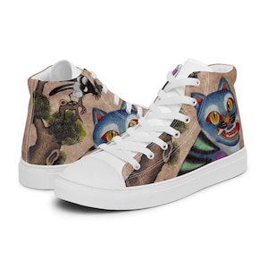 Women’s High Top Canvas Shoes – Korean Folk Art “Tiger” Edition