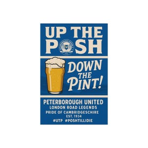 Peterborough FC Poster, POSH FC Poster, Peterborough, Posh, Peterborough United Wall Art, Bar Decoration, Sports Memorabilia