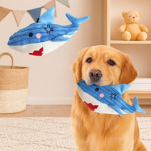 Squeaky Plush Dog Toy  Crab Shape  Durable Corduroy Chew Toy with Squeaker Interactive and Soft for Small & Medium Dogs