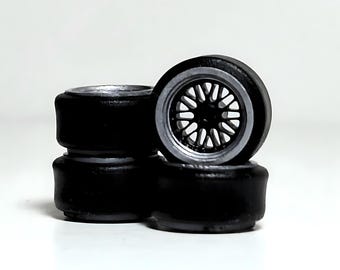 1/64 Scale Custom Wheels | Rubber Tires, Detailed Rims + Axles
