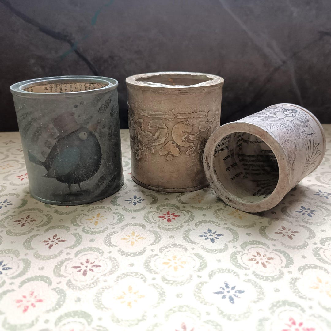 Hand-painted Tin Can Pencil Holder | Upcycled Desk Organizer | Handmade ...