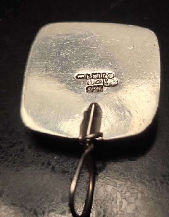 Malachite Set in square Sterling Silver Pendant, … - image 4