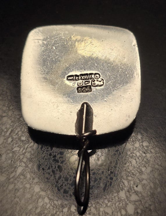 Malachite Set in square Sterling Silver Pendant, … - image 3