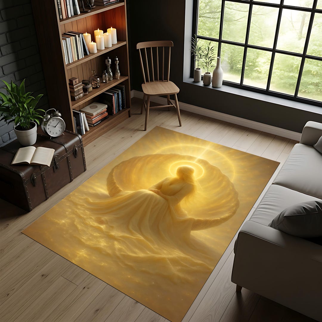 Angel Fairy Rug Celestial Angel Area Rug , Spiritual Art Decor, Boho Mystical Living ...
