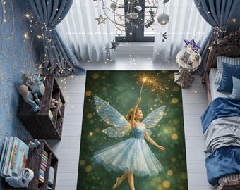 Fairy Tale Kids Rug, Enchanted Whimsical Nursery Decor