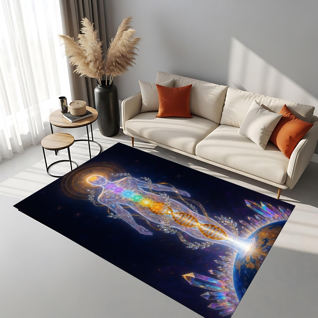 Spiritual Chakra Energy Rug – Cosmic Human Design Washable Carpet - Etsy