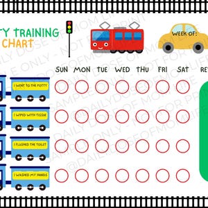 Train-Themed Potty Training Chart for Boys - Weekly Toddler Toilet Tracker - Printable Digital Download - iPad/Tablet Use Download