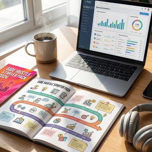 Pack de démarrage Side Hustle 2026 | Planificateur de revenu en ligne PDF image 10