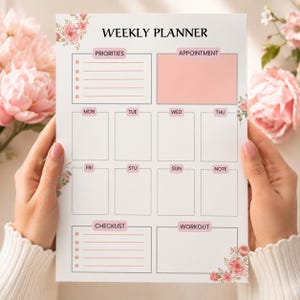 Printable Weekly Planner: Undated Schedule Template, To Do List, Goodnotes Insert Pages (PDF Download)