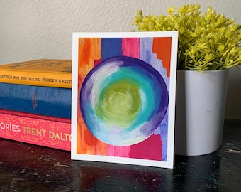 Impresión de arte abstracto de arcoíris / Decoración de pared moderna y colorida / Impresión de sala de estar bohemia / Obra de arte giclée contemporánea