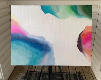 Arcoíris abstracto / Pintura original / 30x40