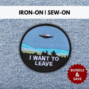 I Wanna UFO Aufnäher | Aufnäher, Alien UFO, Aufnäher, Sarkasmus, gestickt, Aufnäher | I Will To Believe Raumschiff Aufnäher / Patch