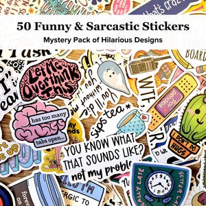 Funny Sarcastic Sticker Bundle | Fun Sticker Packs | Waterproof Sticker Bundle | Humorous Stickers | Funny Stickers | Kindle Laptop Stickers