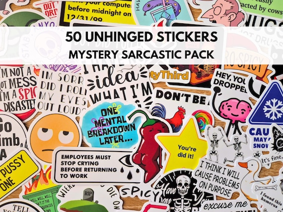 Sarcastic, Witty & Dry Humor Sticker Bundle | Funny Stickers for Friends, Office, Journals, Gifts, Water Bottles, Journals, Kindle, Laptop