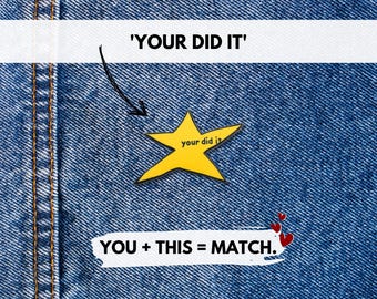 Gold Star Pin | Your Did It Funny Enamel Pin | Employee Award Congratulations Pin Badge | Ironic Sarcastic Gift Pin Lapel Collar Button Pin