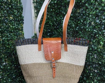 Sisal tote bag African handwoven beach bag for ladies Authentic handmade African bag