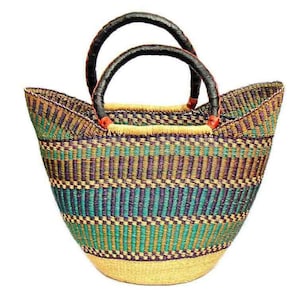 U-shopper basket Large Bolga Basket Storage basket Market basket Hand Crafted women Basket
