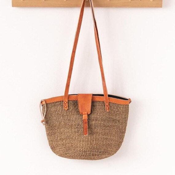 Handcrafted Tan Woven Tote Bag GRAZI WOVEN ITALIAN LEATHER TOTE NATURAL main image 4