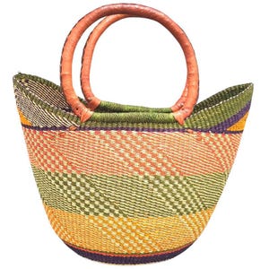 U-shopper basket Large Bolga Basket Storage basket Market basket Hand Crafted women Basket