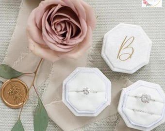 Personalized Velvet Ring Box – Custom Engagement & Wedding Keepsake