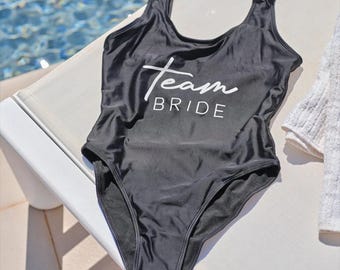 Bride One-Piece Swimsuit: Bridal Shower Bachelorette Party Swimwear