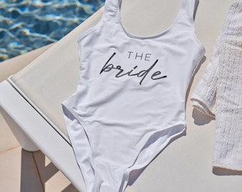 Bride One-Piece Swimsuit: Bachelorette Party Bridal Shower Swimwear