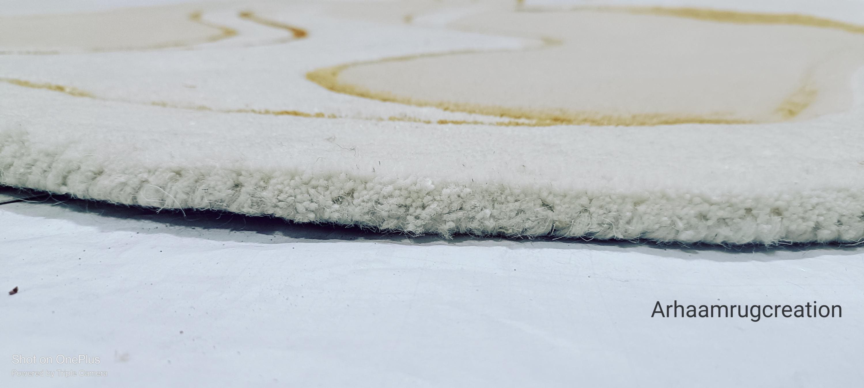 7x9 Irregular Hand-tufted Wool Rug – Abstract Cream Gold Rug I Wool ...