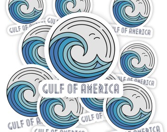Gulf of American Sticker Gulf of Mexico Decal Patriotic Sticker Political Sticker Retro Vintage Style Vinyl Sticker Gulf Stay Salty