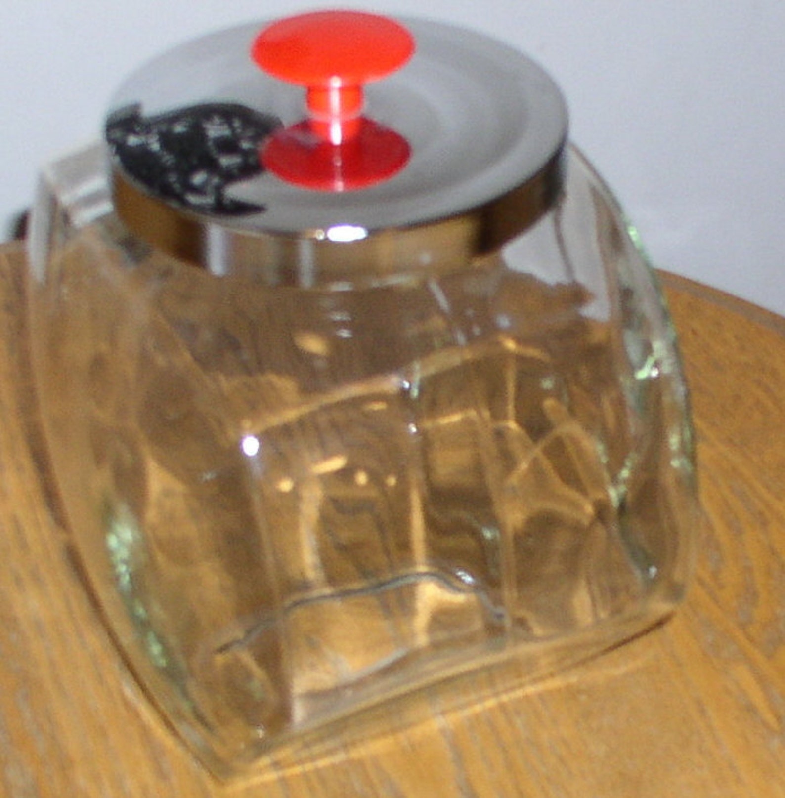 Vintage Clear Glass Cookie Jar Etsy