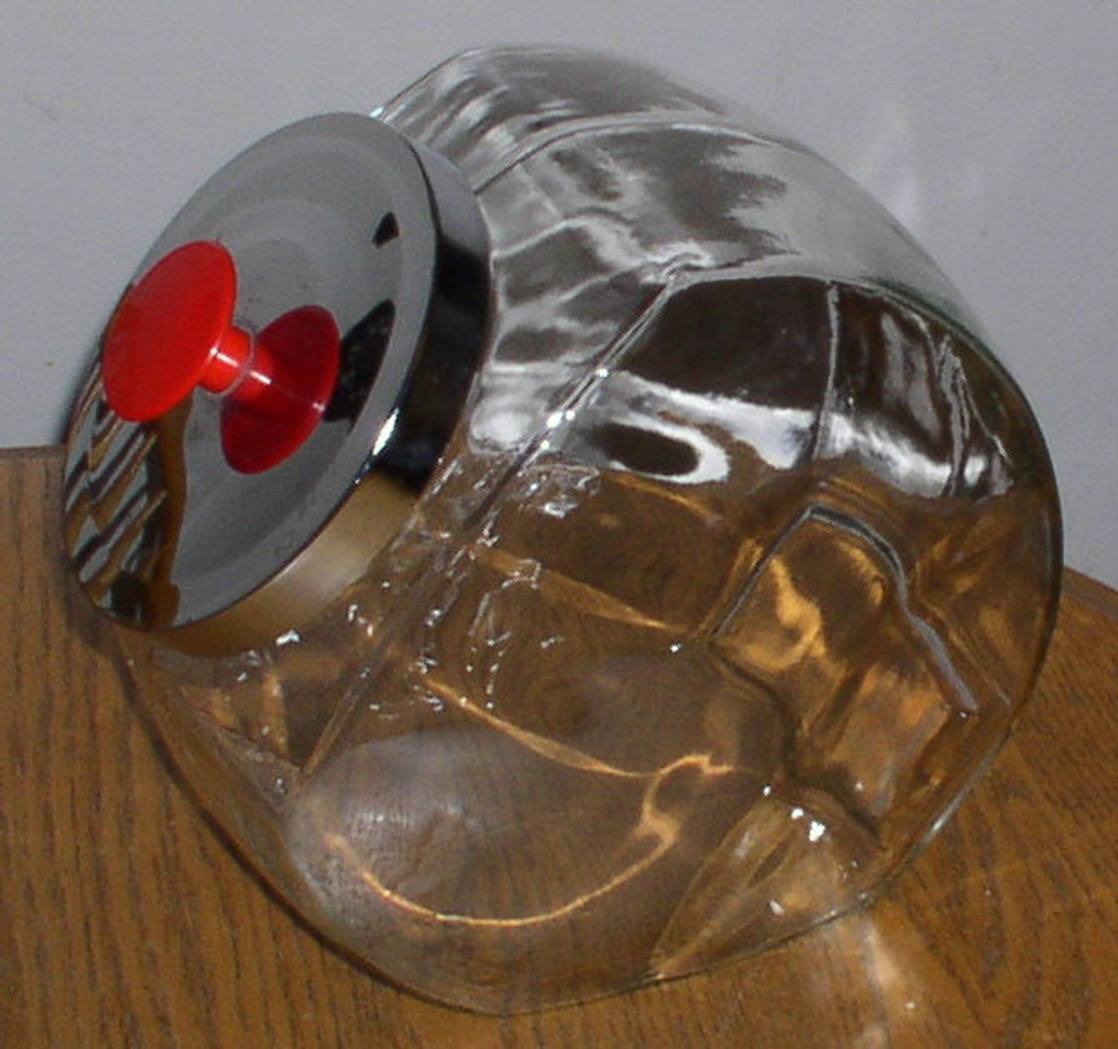 Vintage Clear Glass Cookie Jar Etsy