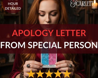 Channeled Apology Letter From Your Person, Psychic Medium Reading, A Healing Message From Them to You, Same Day Reading
