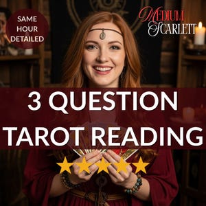 3 Question Tarot Reading, Fast Answers to Your Questions, Same Hour Love and Career Tarot Reading, Detailed Psychic Insight