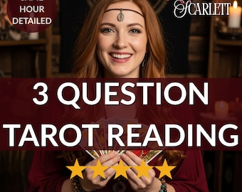 Tarotlezen met 3 vragen, snelle antwoorden op je vragen, tarotlezen voor liefde en carrière op hetzelfde uur, gedetailleerd paranormaal inzicht