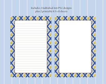 Notitieblokken om af te drukken - Quilt met kralenrozen (gevoerd en blanco)