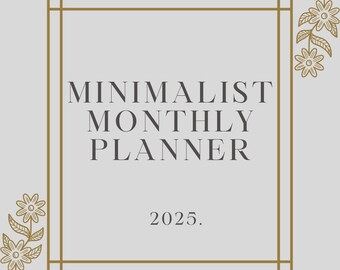 Beige Minimalist 2025 Monthly Planner | Printable Calendar | Simple ...