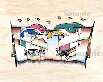 Signed Art Print: Musical Drawing on Archival Paper