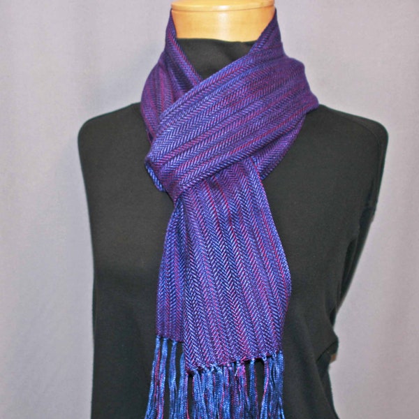 Purple tencel woven scarf, silky handwoven scarf