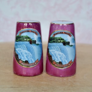 Vintage Niagara Falls Souvenir Ceramic Salt and Pepper Shakers by Giftcraft Toronto