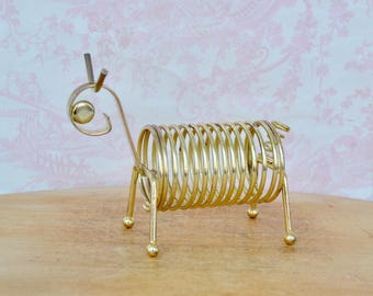 Vintage Metal Horse Letter and Pen Holder Spiral Coil Desk Accessory