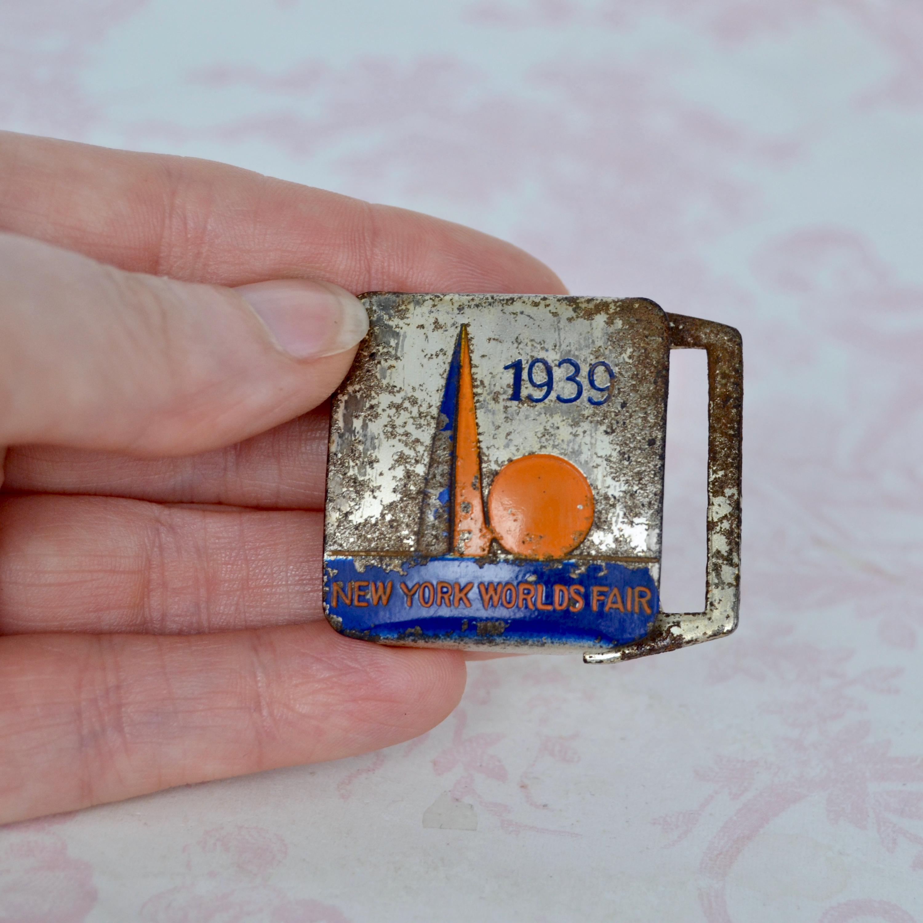 Rare! Vintage 1939 NY Worlds Fair belt buckle 1939 New York World main image 4